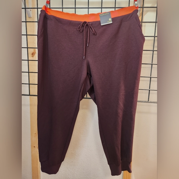 Xersion Women's Brown Joggers with Orange Waistband Fits 2X 3X W=23 - Picture 1 of 5